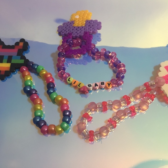 3-Piece Rave Kandi Bracelets - Sm COLORFUL BBY set - Picture 2 of 3